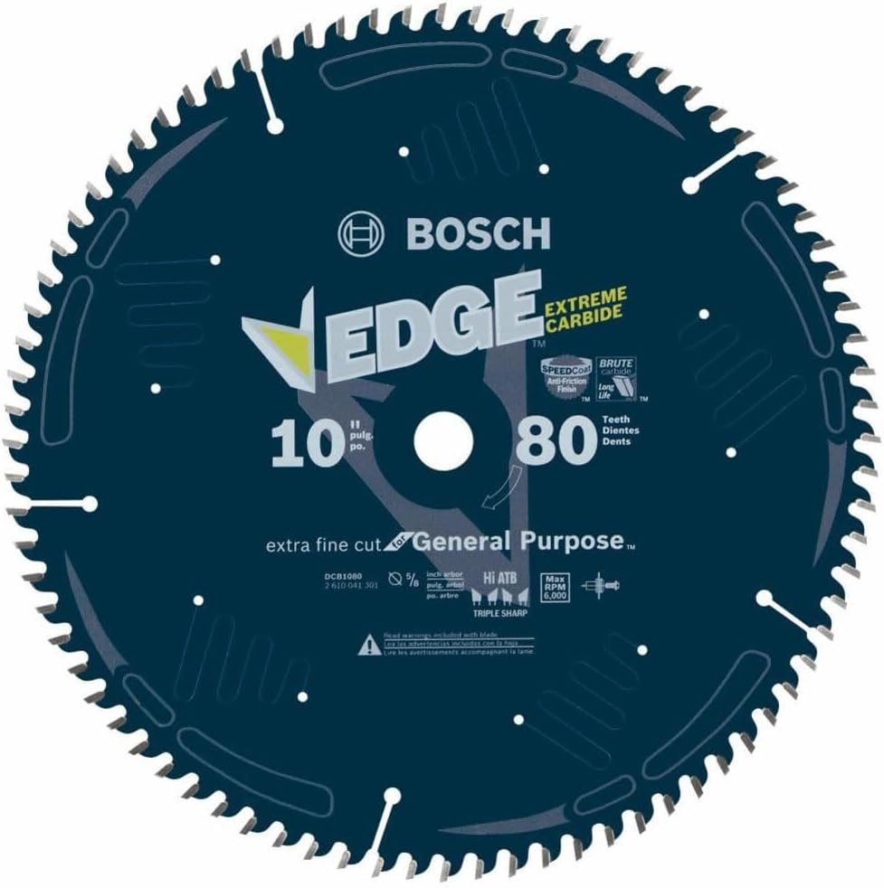 BOSCH DCB1080 10 in. 80 Tooth Edge Circular Saw Blade