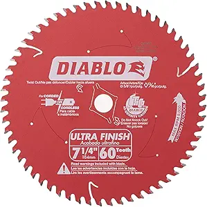 Diablo Ultra Finish Carbide Saw Blade for Wood - 7-1/4" Diameter