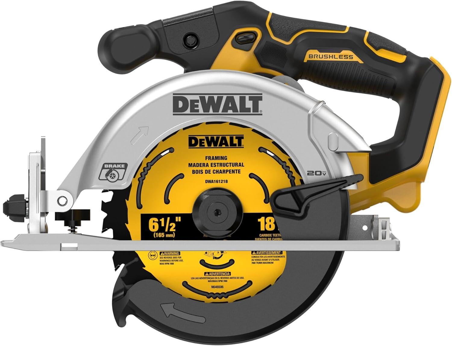 DEWALT (DCS565B) 20V MAX* 6-1/2 in. Brushless Cordless Circular Saw